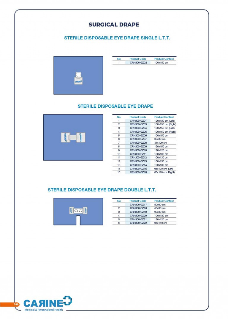 CARINE - STERILE SURGICAL PACK SYSTEMS CATALOGUE-108